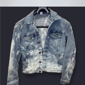 &Denim Custom Bleached And Printed Jacket
